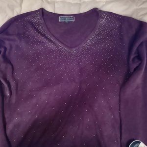 Purple Sweater with silver accents